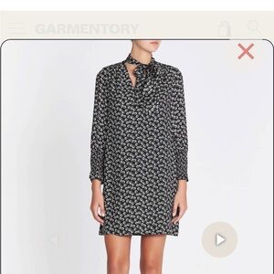 Rebecca Taylor Rue Floral Print Scarf Tie Dress